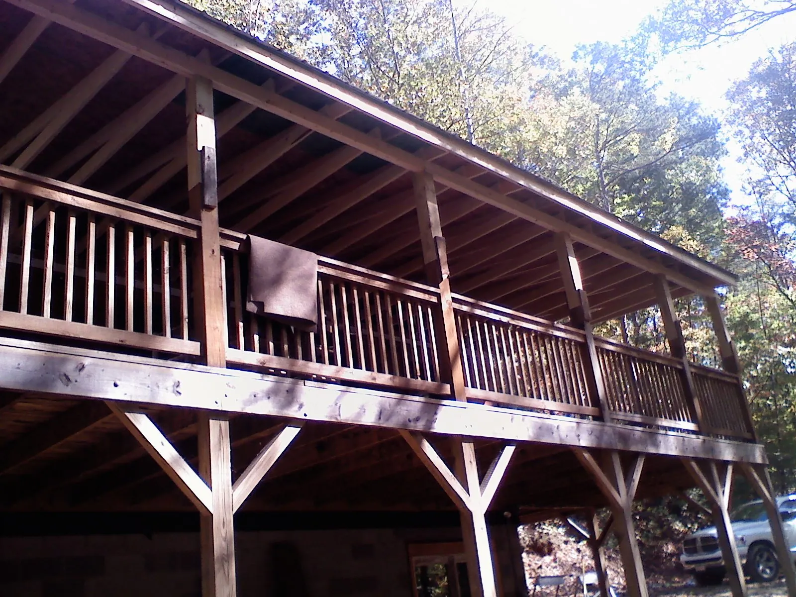 Timber framing under a new elevated porch and deck — Roof Leak Repair in Rahway by Roofing Brothers